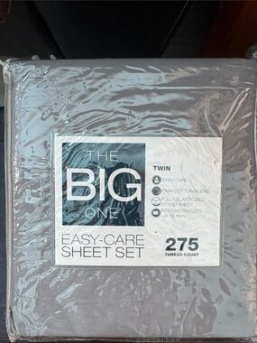 The Big One Twin Sheet Set – Gray Easy-Care